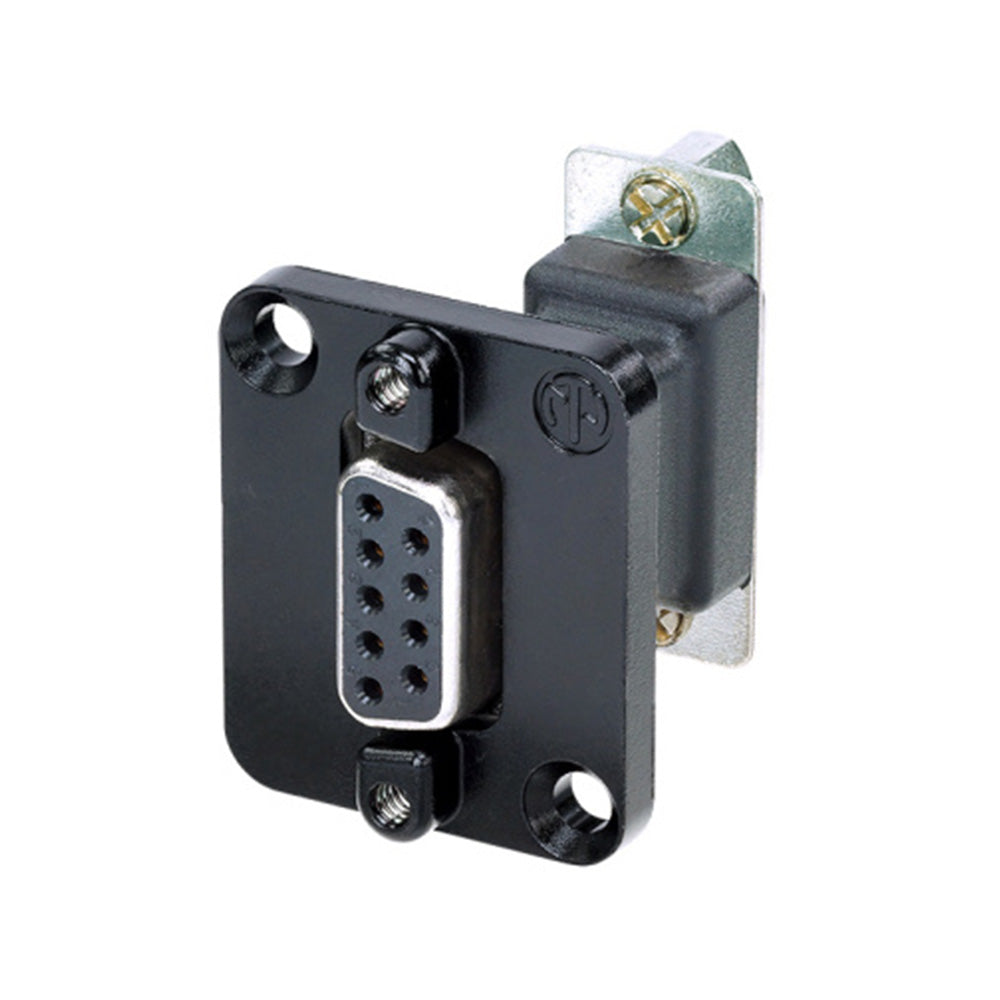 Neutrik NADB9FF-B D Series DB9 Feed Thru Connector (Black)