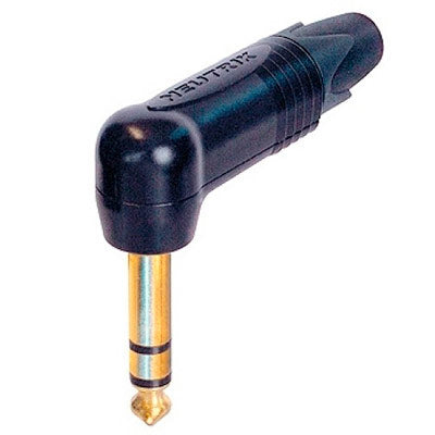Neutrik NP3RX-B RX Series 1/4 Inch TRS Right Angle Connector Plug with Gold Contacts - Black