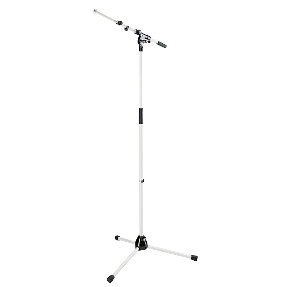 K + M 210/9 Heavy-Duty Tripod Microphone Boom Stand (White)