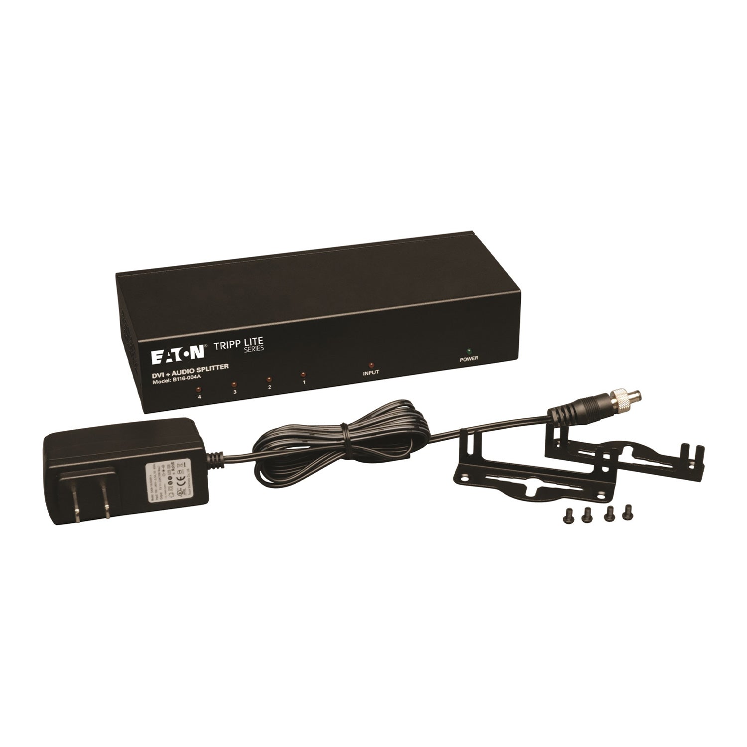 Tripp-Lite B116-004A - 4-Port DVI Splitter with Audio and Signal Booster