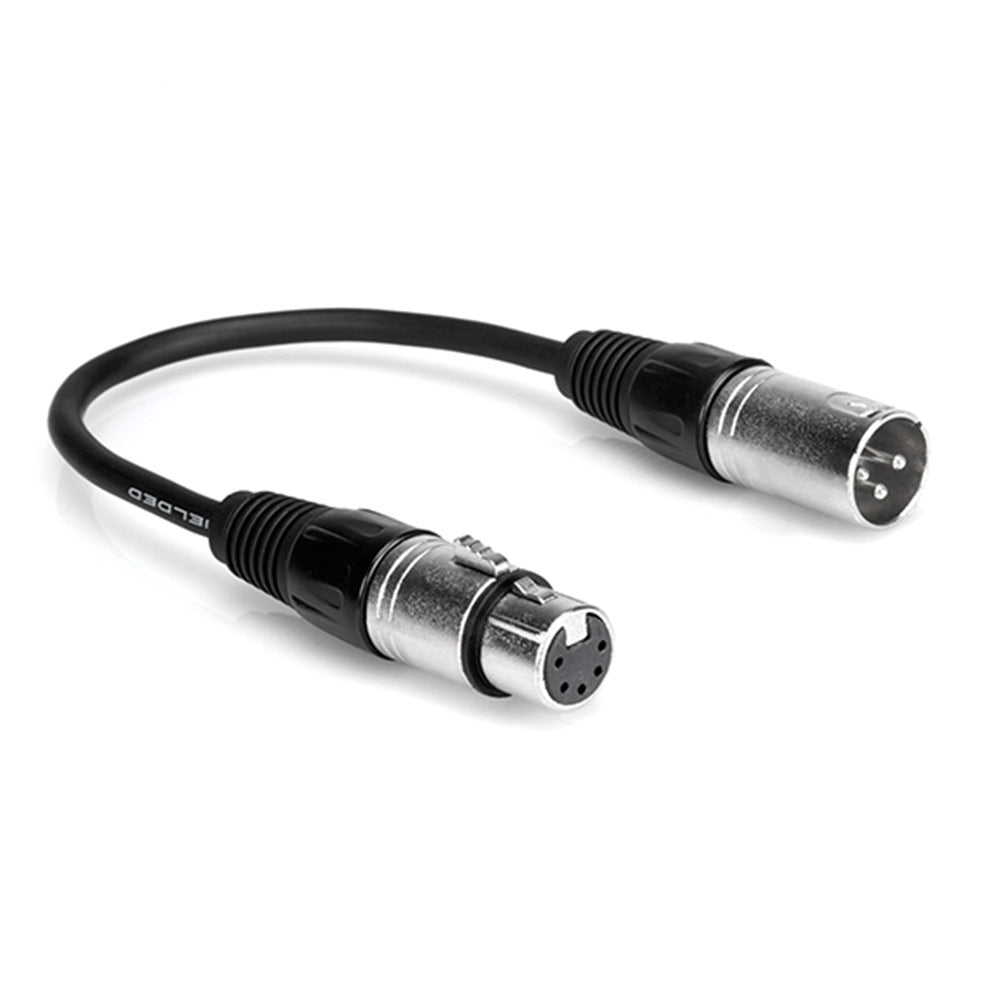 Hosa DMX-306  XLR3M to XLR5F DMX512 Adaptor, 6 inches