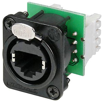 Neutrik NE8FDV-Y110-B - Panel Mount EtherCON RJ45 Receptacle (IDC 110 Punch Down Terminals)