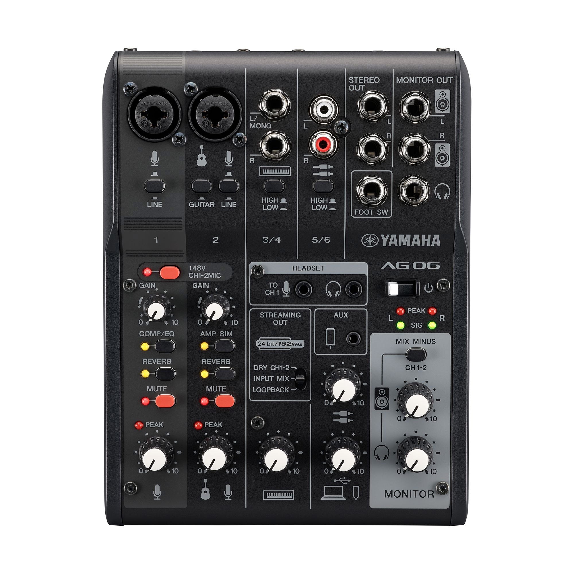 Yamaha AG06MK2 - 6-Channel Mixer for Podcasting and Streaming (Black)