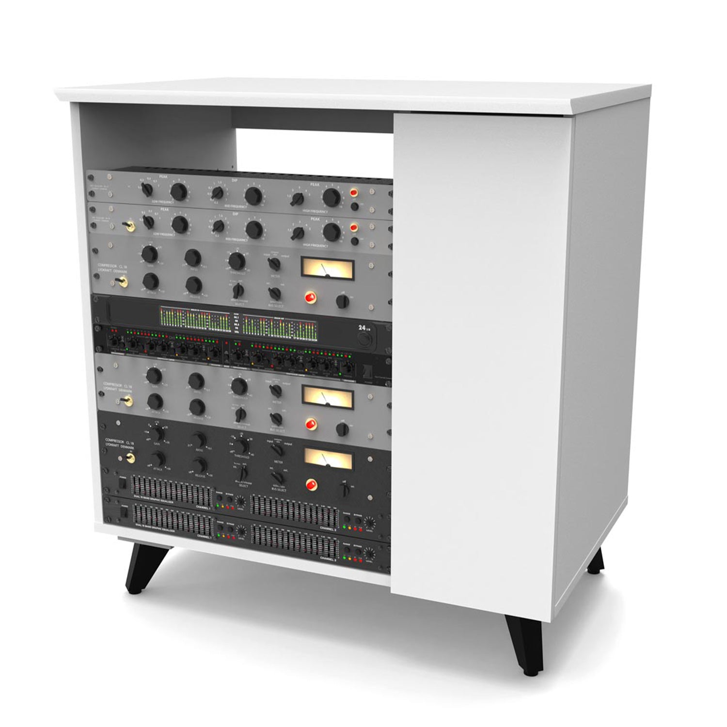 Glorious Modular Side Rack - Extension for Sound Desk or Workbench Workstations (White)
