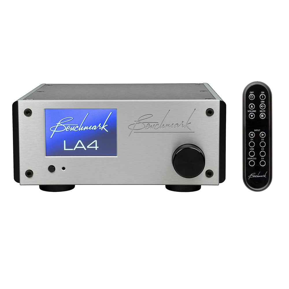 Benchmark LA4 Line Amplifier for Hi-Fi and Studio Power Amps (Silver with Remote Control)