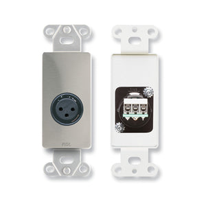 RDL DS-XLR3F - XLR 3-Pin Female Jack on Decora Wall Plate (Stainless Steel) - Custom Engraving Option