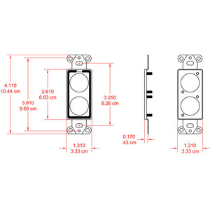 RDL D-D2 Double plate for standard and specialty connectors - Custom Engraving Option