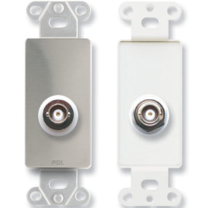 RDL DS-BNC/DC Insulated Double BNC Jack on D Plate - Stainless Steel - Custom Engraving Option