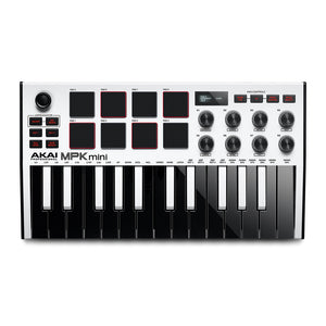 Akai MPK Mini Mk3 - Compact 25-Key USB MIDI Keyboard Controller (White Special Edition)