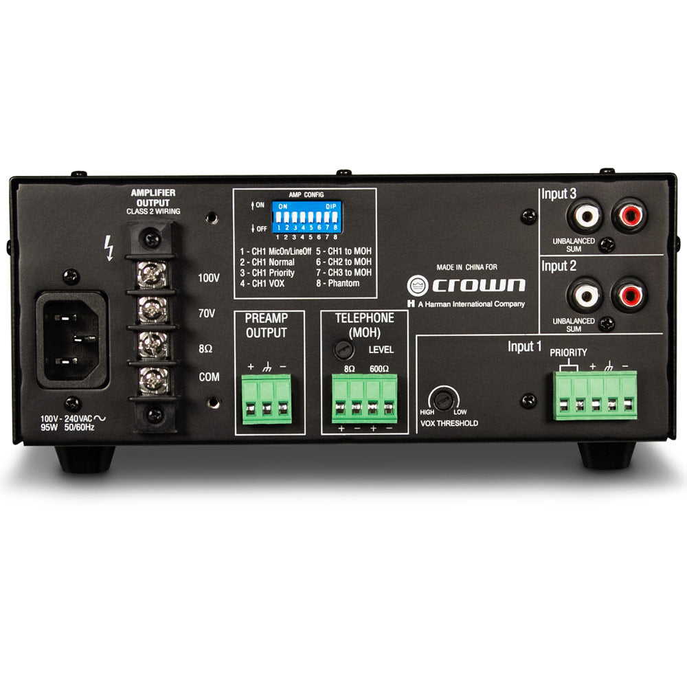 Crown 135MA - 3-Channel 35-Watt Commercial Mixer/Amplifier