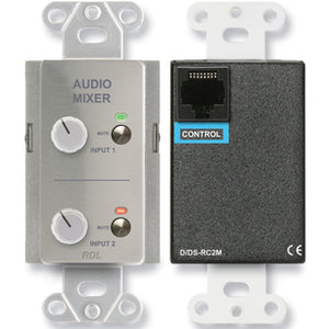 RDL DS-RC2M Remote Audio Mixing Control with Muting (Stainless) - Custom Engraving Option