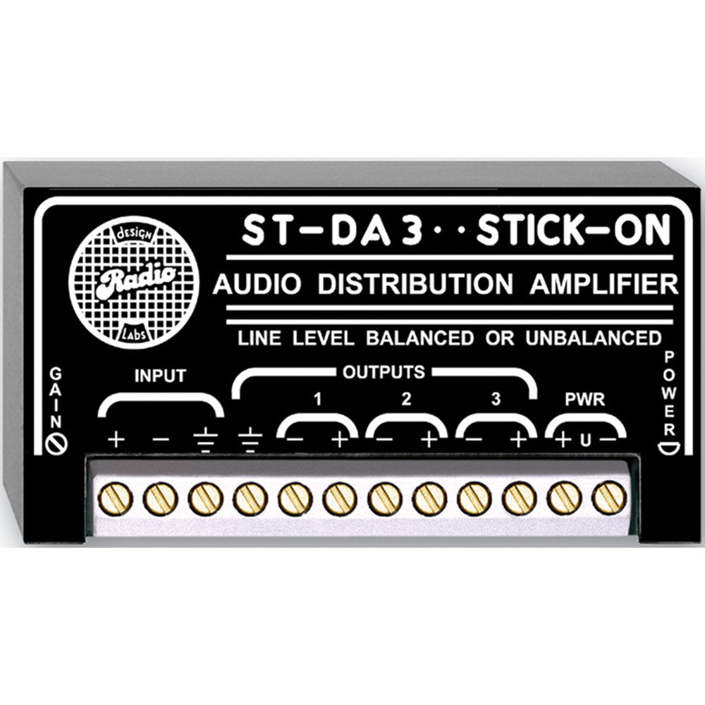 RDL ST-DA3 1X3 Portable Distribution Amplifier Electronic Transformer - Stick-On Design