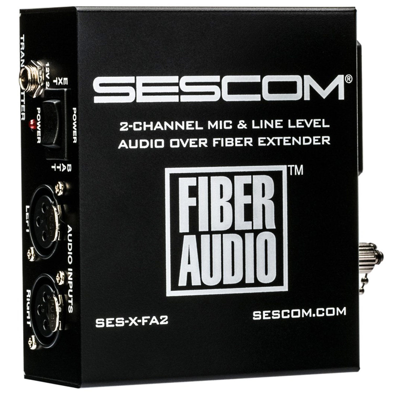 Sescom SES-X-FA2 Portable Battery Operated 2-Channel Mic & Line Level Audio Over Single Fiber Extender Kit