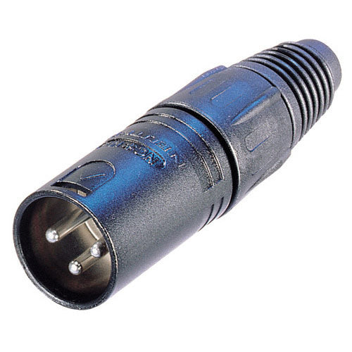 Neutrik NC3MX-B-D 3-Pin Male XLR Connector - Black/Gold - Bulk