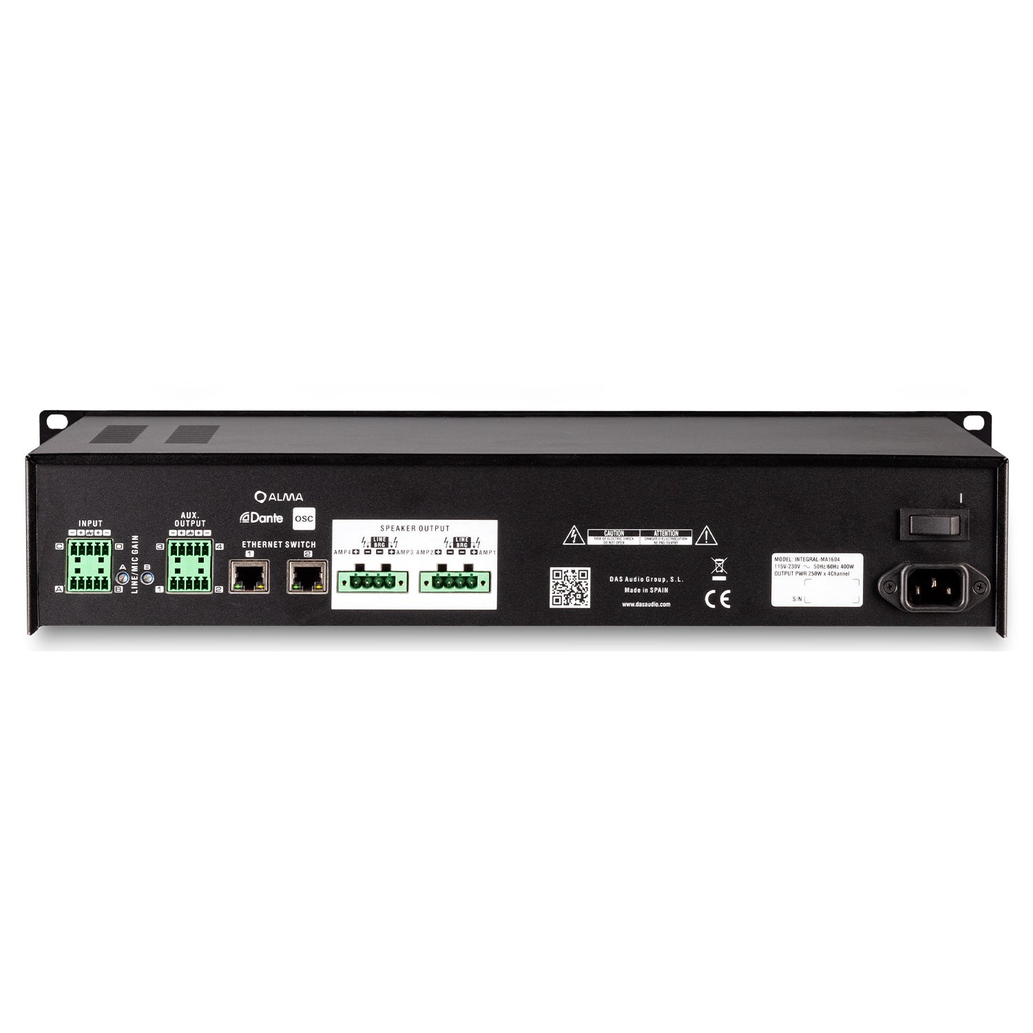 DAS INTEGRAL-MA1604 - 4-Channel Matrix Amplifier with Dante