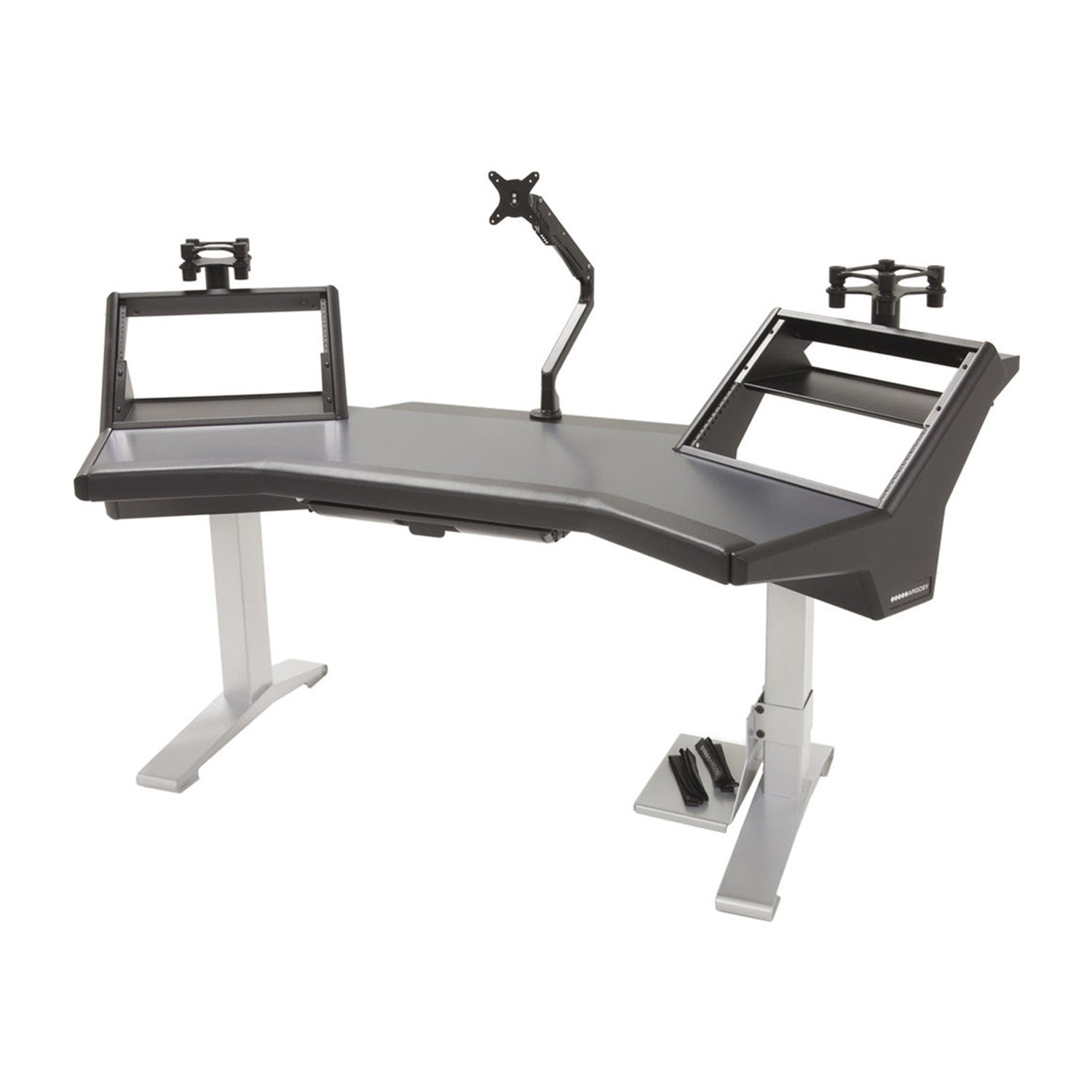 Argosy HALO-XC-H-B-S Halo Ultimate-Halo,2 Shelves,Pr. 160 Speaker Platforms,Accessory Drawer,D8 Monitor Arm, Cpu Shelf