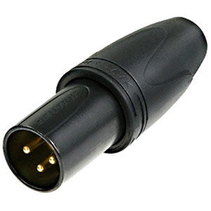 Neutrik NC3MXX-HD-B-D 3-Pin Male XLR Cable Connector - Black/Gold