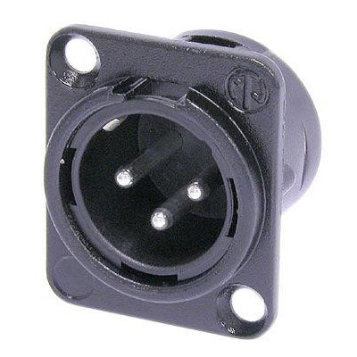 Neutrik NC3MD-L-BAG-1 DL1 Series 3 Pin Male Latchless XLR Connector - Black/Silver