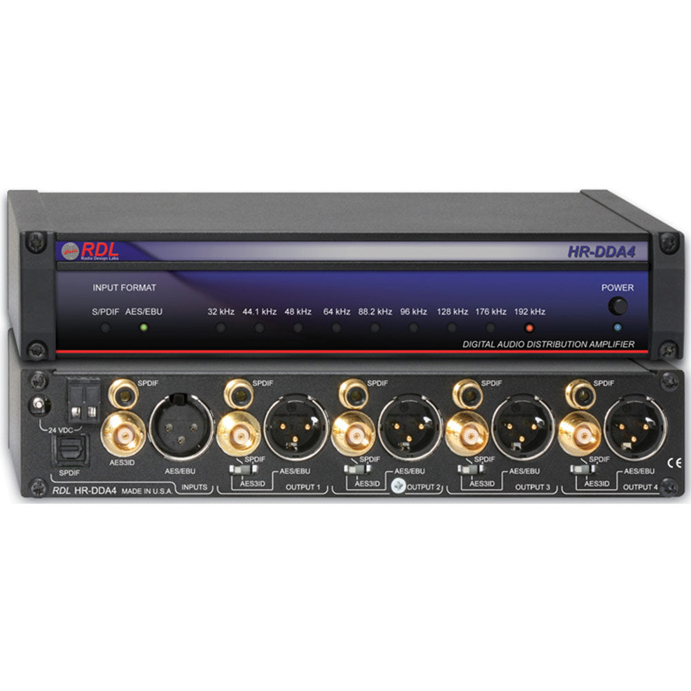 RDL HR-DDA4 Digital Audio Distributor - AES/EBU and S/PDIF