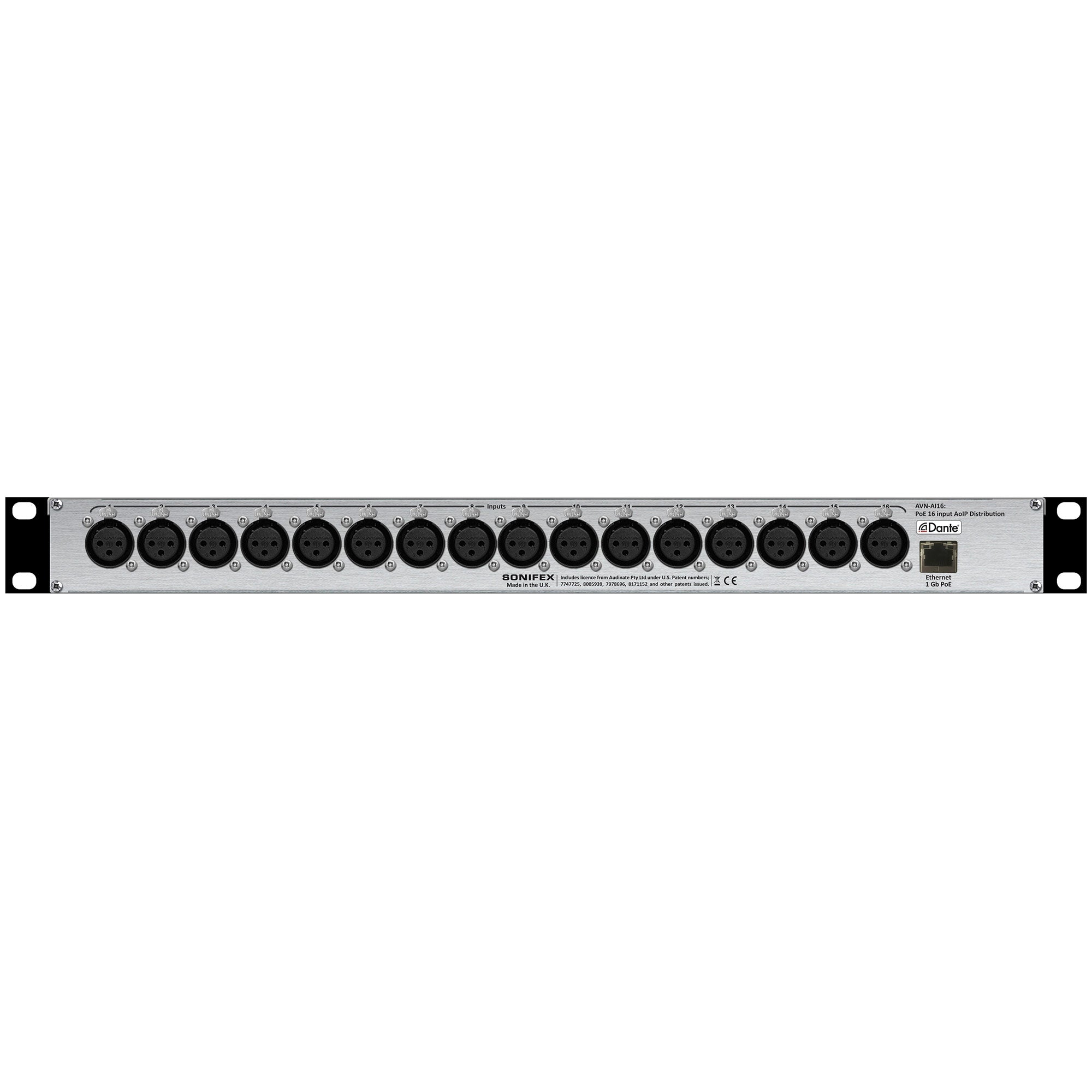 Sonifex AVN-AI16 16 Input Dante Interface, PoE
