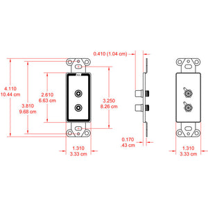 RDL D-PHN2 Dual Phono Jacks on D Plate - Solder type - Custom Engraving Option