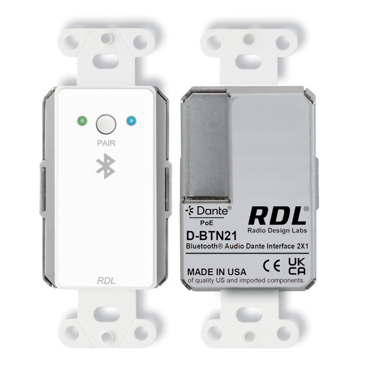 RDL D-BTN21 - Bluetooth Audio Dante Network Interface (White)