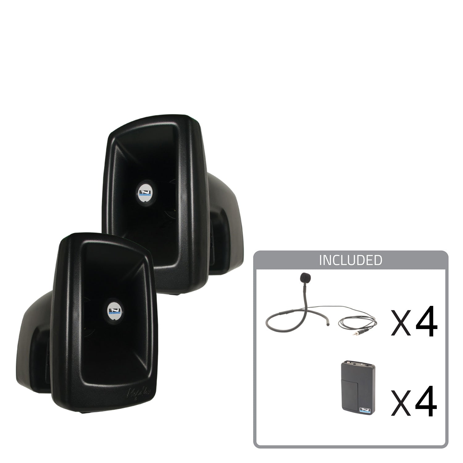 Anchor Audio Megavox 2 Air X4 - Portable Dual Speaker Package with 4x Wireless Collar Mics
