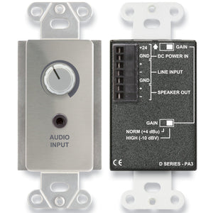 RDL DS-PA3 3.5-Watt Audio Amplfiier in Decora Wall Plate (Stainless) - Custom Engraving Option