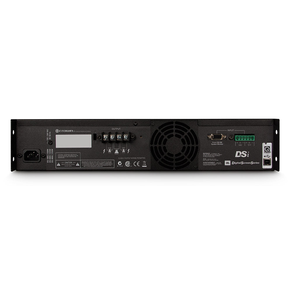 Crown DSI-1000 - Two-Channel Solid State Power Amplifier: EQ / Delay / Limiter (500W per Ch @ 4 Ohms)