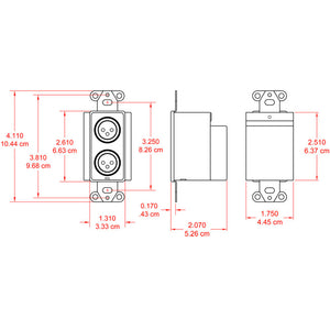 RDL DB-TPSM2A Decora Mount Dual-Channel Format-A Mic Preamp (Black) - Custom Engraving Option